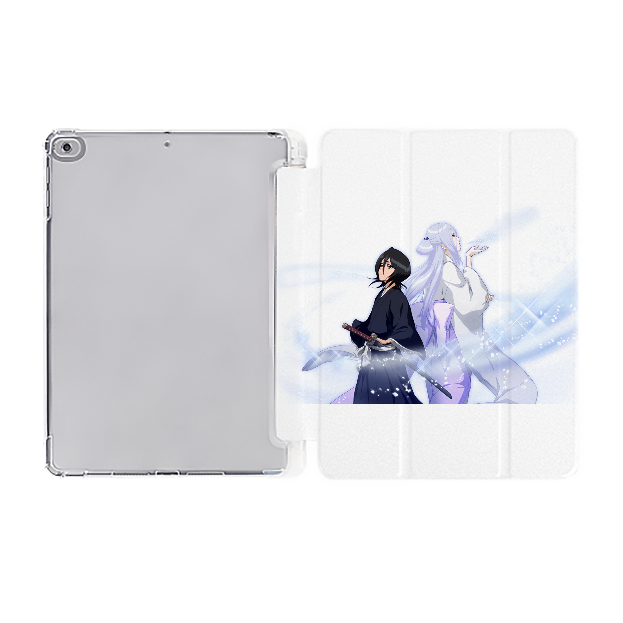 （画像用） ブリーチ 朽木ルキア BLEACH Kuchiki Rukia IPad ケース ペン収納付き 三つ折りスタンド PUレザー×シリコン 対応機種9.5/10.5/10.9インチ